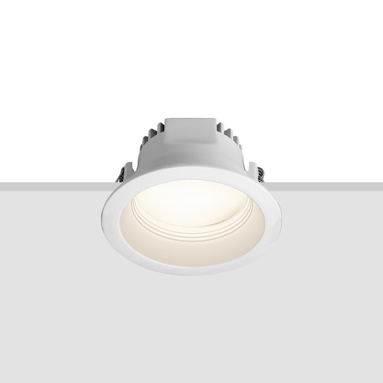 White IBSP222 deep recessed LED downlight with a 60° fixed beam